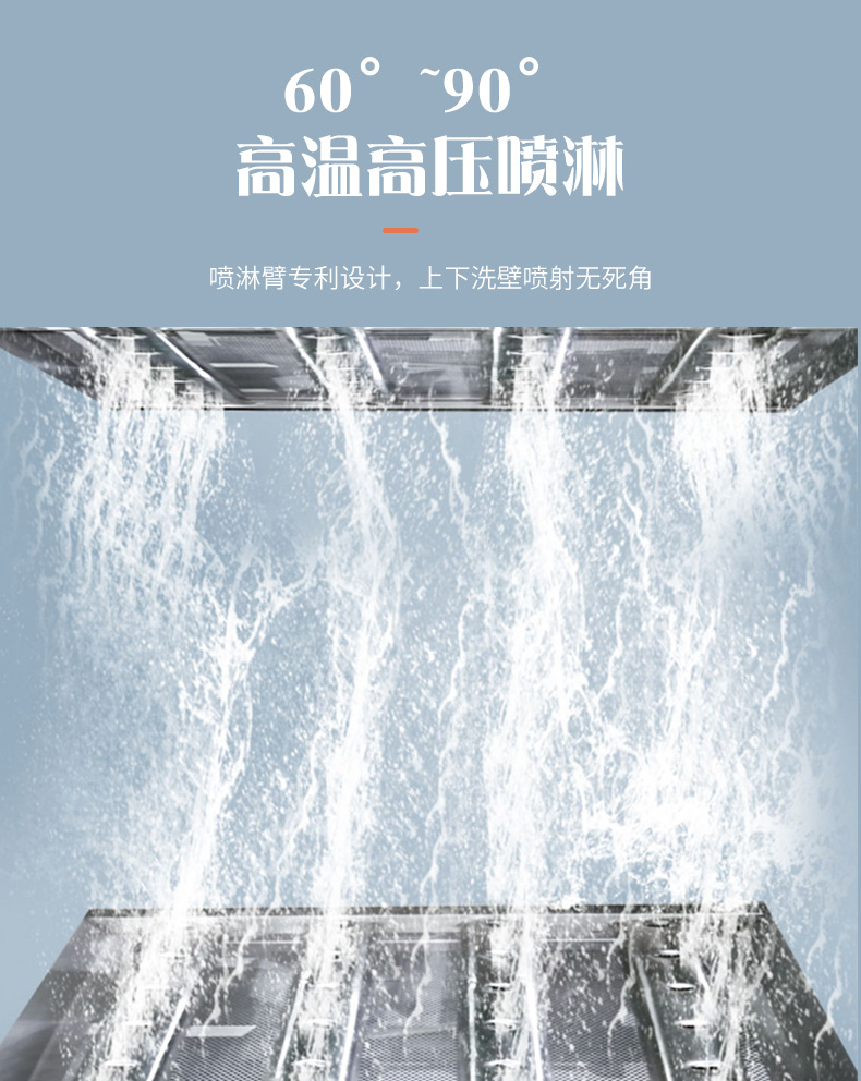 平放式洗碗机1.8M 餐厅 全自动长龙式洗碗机酒店餐具清洗消毒烘干清洗机食堂大型商用洗碗机