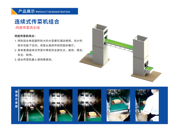 连续式传菜升组合-自动化传菜流水线