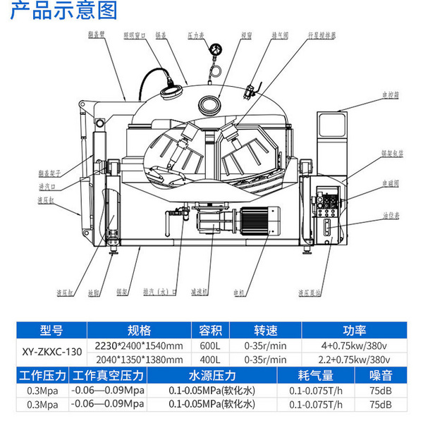 行星下搅拌莲蓉炒锅