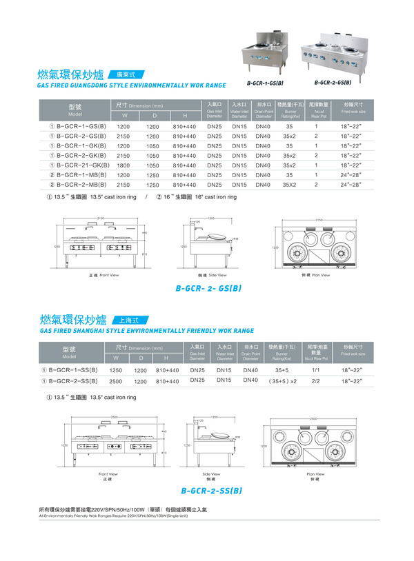 燃气环保双头双尾炒炉