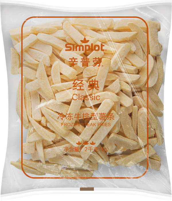 冷冻牛排型薯条