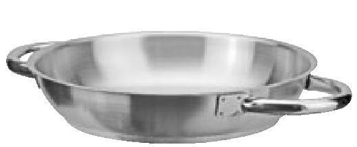 双耳不锈钢平底煎锅