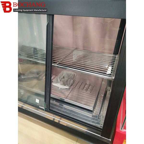 黑色弧形保温柜 商用加热展示柜 蛋挞汉堡熟食保温食品陈列柜