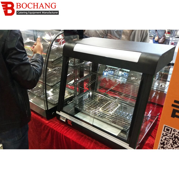 黑色弧形保温柜 商用加热展示柜 蛋挞汉堡熟食保温食品陈列柜