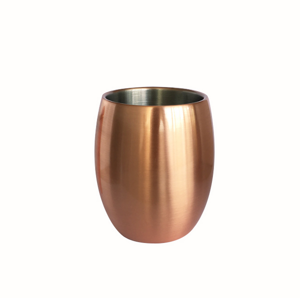 S/S DOUBLE WALL CUP  不锈钢双层鼓型杯-外镀铜   C13810C