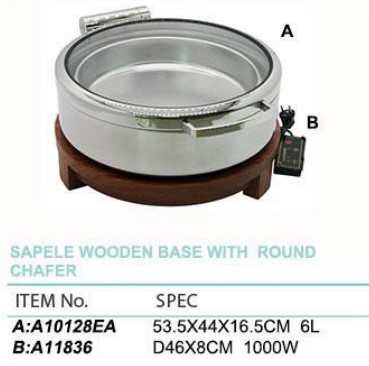 ROUND INDUCTION CHAFER   圆型有耳玻璃盖餐炉   A10128EA+A11836