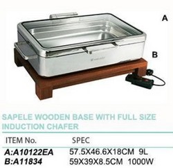 FULL SIZE INDUCTION CHAFER   1/1方型有耳玻璃盖餐炉    A10122EA+A11834