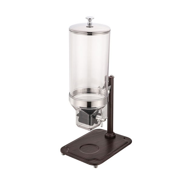 SINGLE CEREAL DISPENSER W/WOOD GRAIN STAND  单头麦片分配器带木纹座  A12151AW
