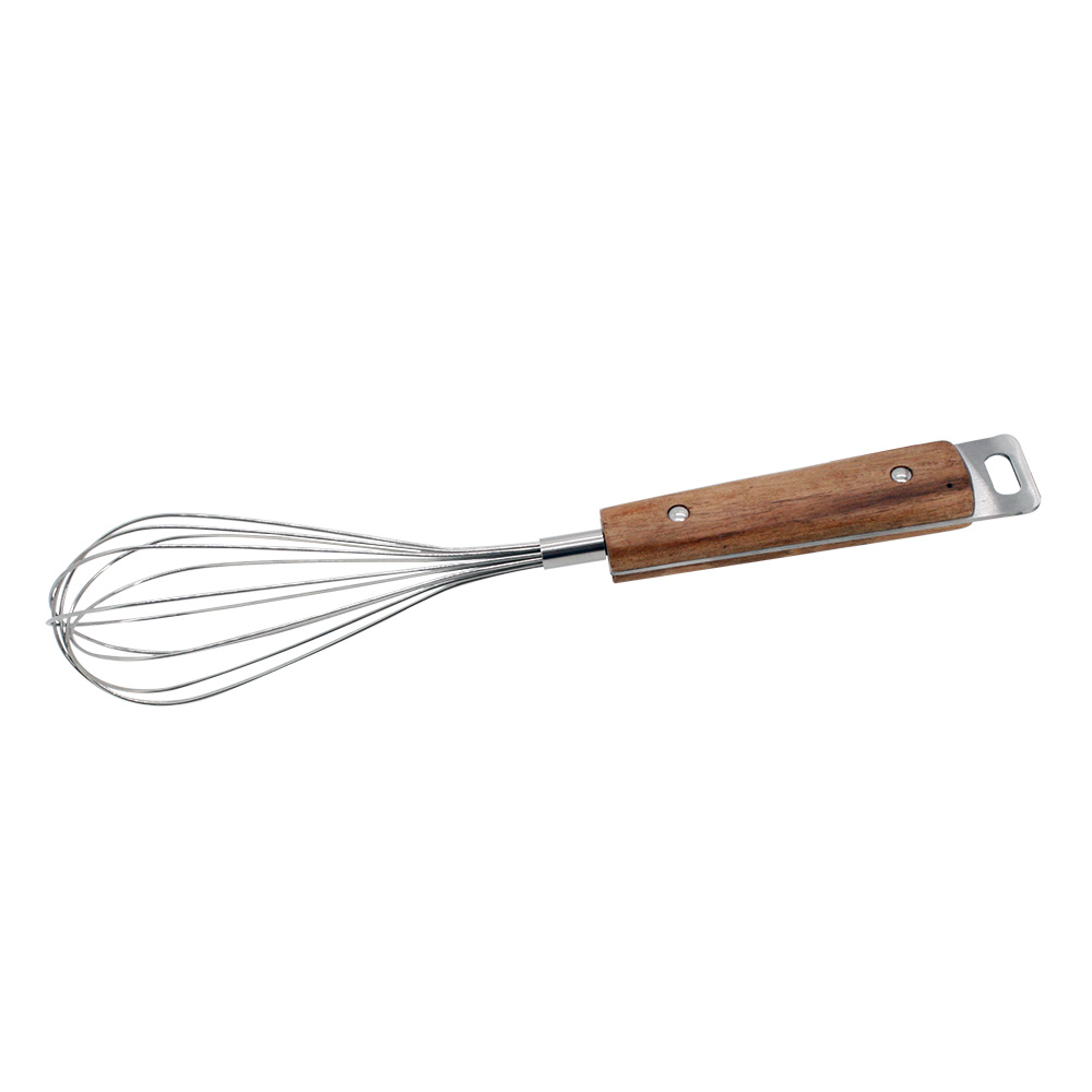 S/S EGG BEATER W/WOODEN HANDLE(6-WIRE)  木柄不锈钢打蛋器  J10714