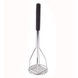 IRON POTATO MASHER ROUND BASE  管柄鐵鍍鉻圓薯壓 浸膠柄  K20121-K20124