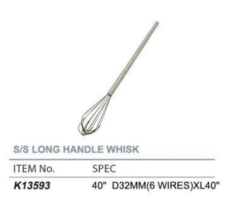S/S LONG HANDLE WHISK  钢长柄搅拌器(如打蛋器平头)  K13593
