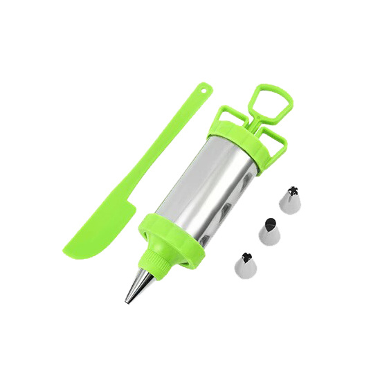 SILICA GEL DECORATION PEN-BLUE(4 NOZZLES)  套裝不銹鋼裱花槍  P12006 BU/GR
