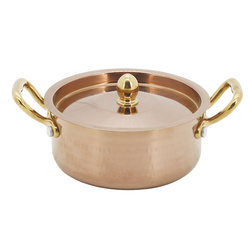 MINI 3-LAYER S/S SAUCE PAN WITH COVER-SINGLE HANDLE  三層鋼鍍金單柄汁鍋, 不銹鋼耳  E26146/E26145