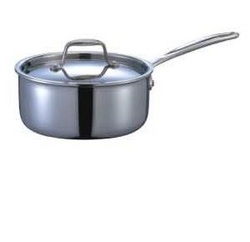 3-LAYER S/S SAUCE PAN WITH COVER(SINGLE HANDLE)  不銹鋼三層鋼單柄鍋  E20651-E20655