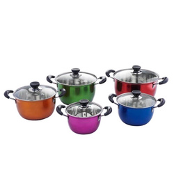 S/S POT WITH COLOR   彩色五件套  E25115