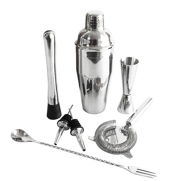 7PCS BAR SET(SHAKER,JIGGER,BAR MUDDLER,WINE POURER,SPOON,STRAINER)  调酒七件套  B13019-B13021