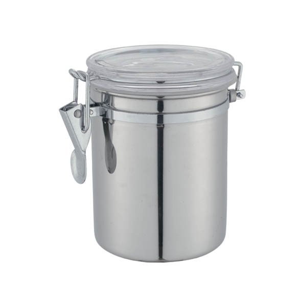 S/S AIRTIGHT CONTAINERS W/PS COVER 密封罐(鏡光)   H10501-H10505