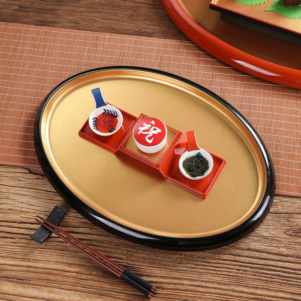 宴小判漆器托盘