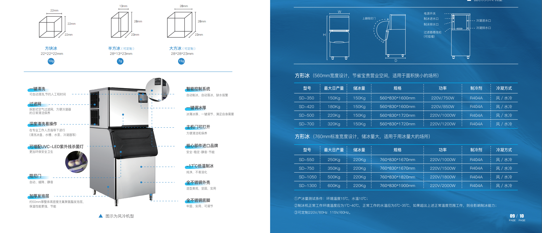 150~600kg分体式方块制冰机