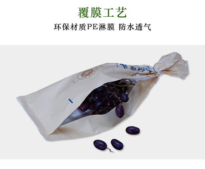 定制淋膜牛皮纸袋食品袋水果包装袋葡萄袋扁平袋水果袋子超市logo
