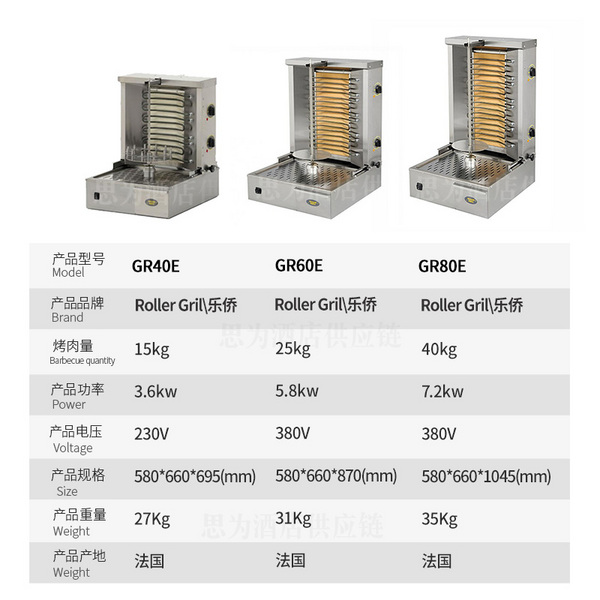 法国乐侨 Roller Grill  立式旋转烤肉炉GR40E/GR60E/GR80E