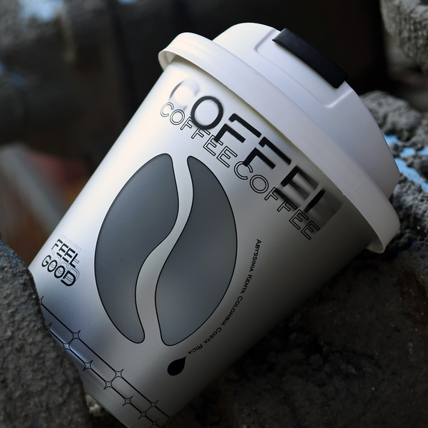 一次性咖啡杯360ml高脚膜内贴注塑杯