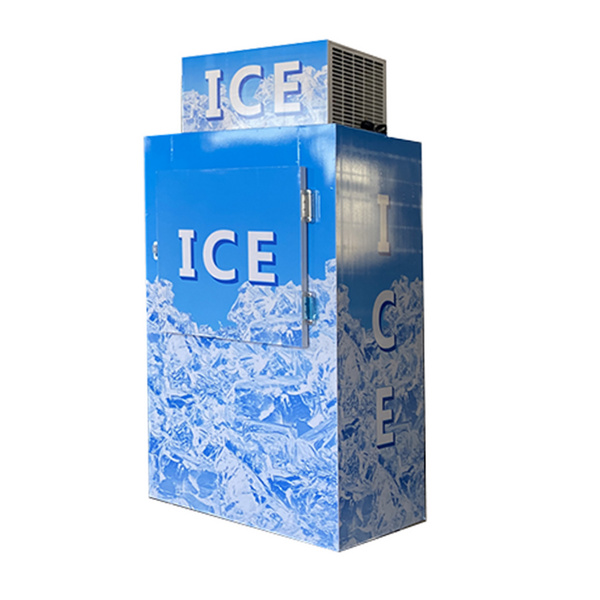 Ice Merchandiser Outdoor Commercial Cold Wall Outdoor Freezer Gas Station Used Bagged Ice Storage Bin Refrigerator