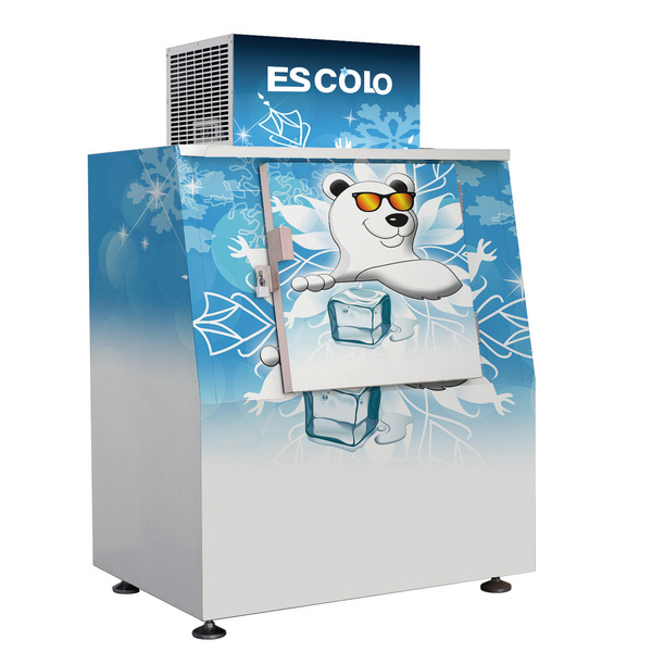 120Bags Ice Storage Solid Door Ice Merchandiser Commercial Ice Bin Freezer