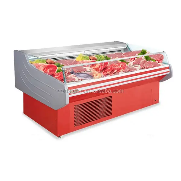 Fresh meat display freezer/display cabinet/open chiller for butcher shop