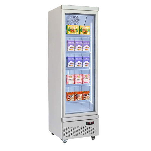 Commercial Ice cream Display Refrigerator Glass Door Vertical Chiller