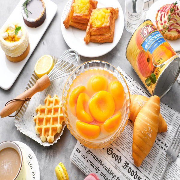 S&W牌糖水切边黄桃罐头