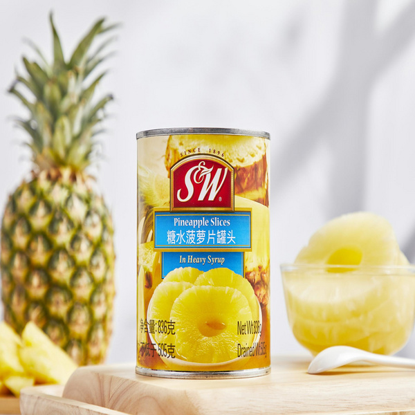 S&W牌糖水菠萝片罐头