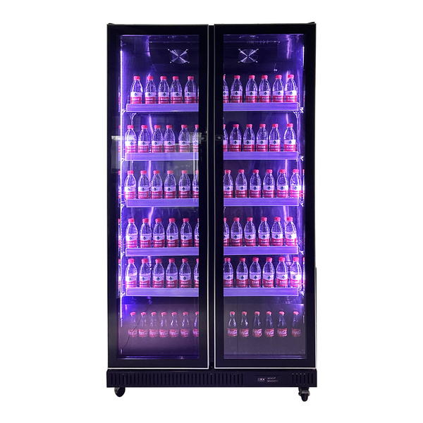 Commercial Bar Standing Fridge Cold Bottle Drink Cooler Glass Door Milk Side By Side Show Refrigerator