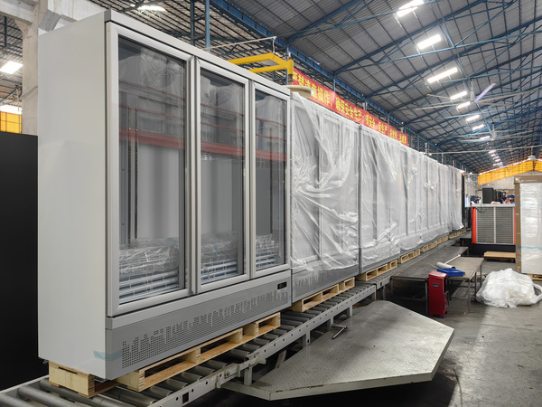 Wholesale supermarket vertical glass door beverage display refrigerator