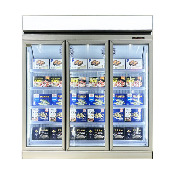 CE-certified commercial low temperature freezer frozen food display freezer