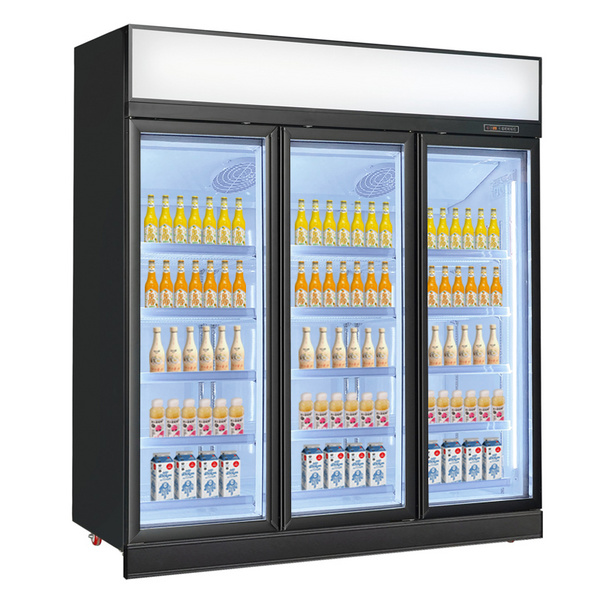 Bottle Fridge Drink Showcase Vertical Glass Door Equipment Fan Cooling Bar Frigo Cooler