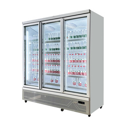 Wholesale supermarket vertical glass door beverage display refrigerator