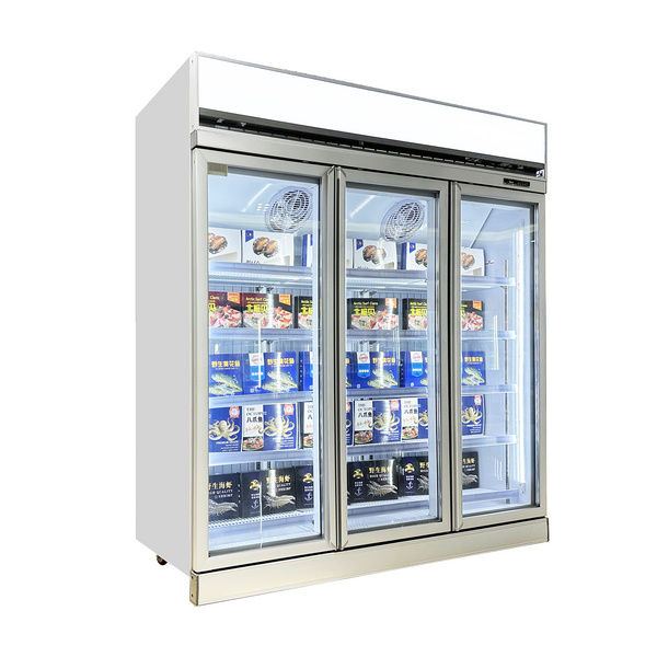 CE-certified commercial low temperature freezer frozen food display freezer