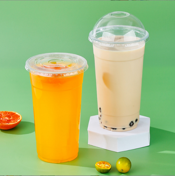 107口径PET一次性大容量冷饮柠檬茶杯平球盖透明塑料1000ML奶茶杯