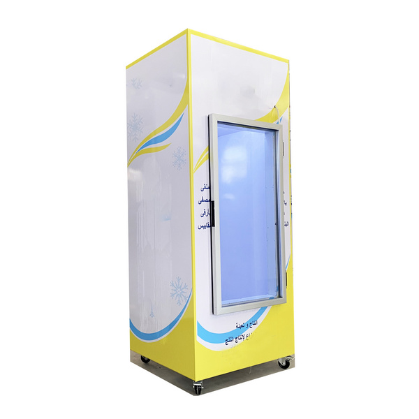 Vertical Cold Storage Glass Door Freezer Ice Bags Storage Bin Ice Bags Container Refrigerator