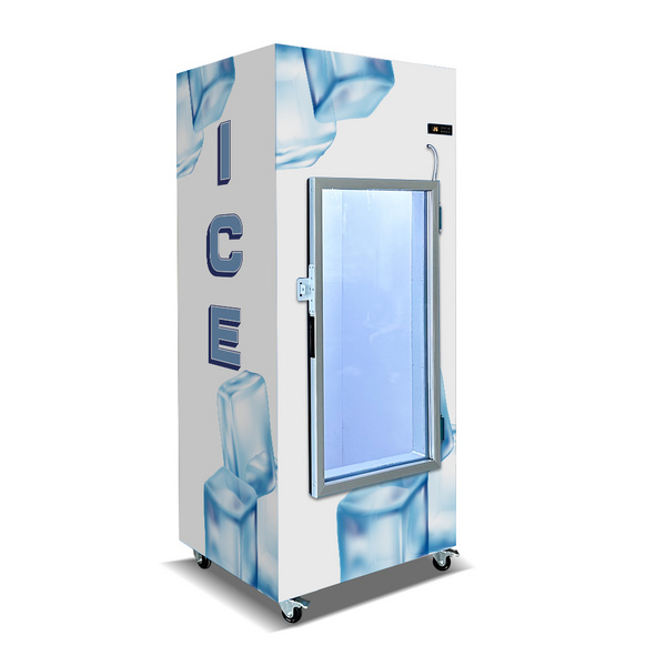 Vertical Cold Storage Glass Door Freezer Ice Bags Storage Bin Ice Bags Container Refrigerator