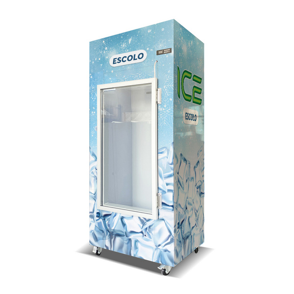 Vertical Cold Storage Glass Door Freezer Ice Bags Storage Bin Ice Bags Container Refrigerator