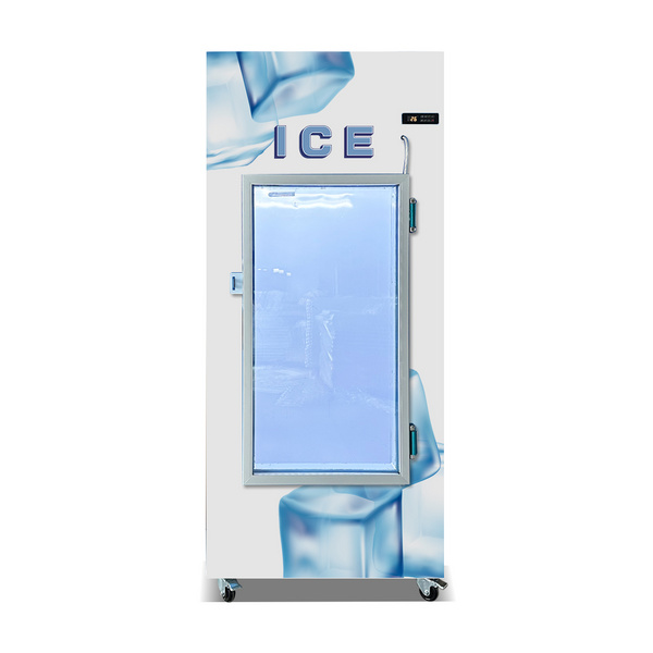 Vertical Cold Storage Glass Door Freezer Ice Bags Storage Bin Ice Bags Container Refrigerator