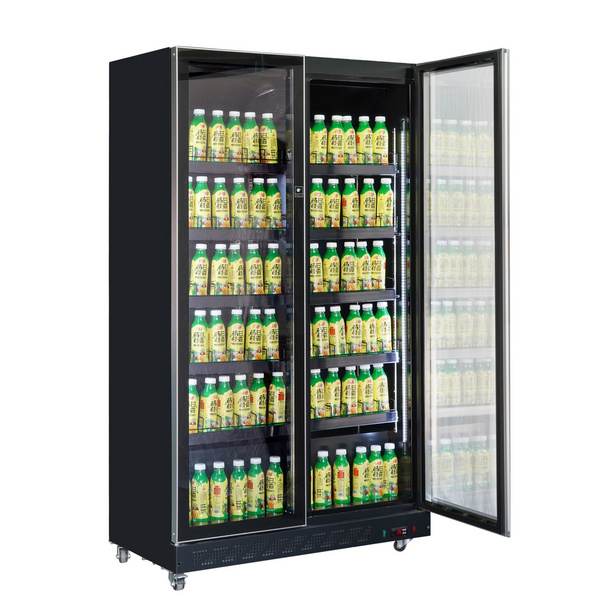 Double Door Wine Refrigerator Flower Display Cold Beer Drink Fridge Full Glass Door Cooler For Hotel