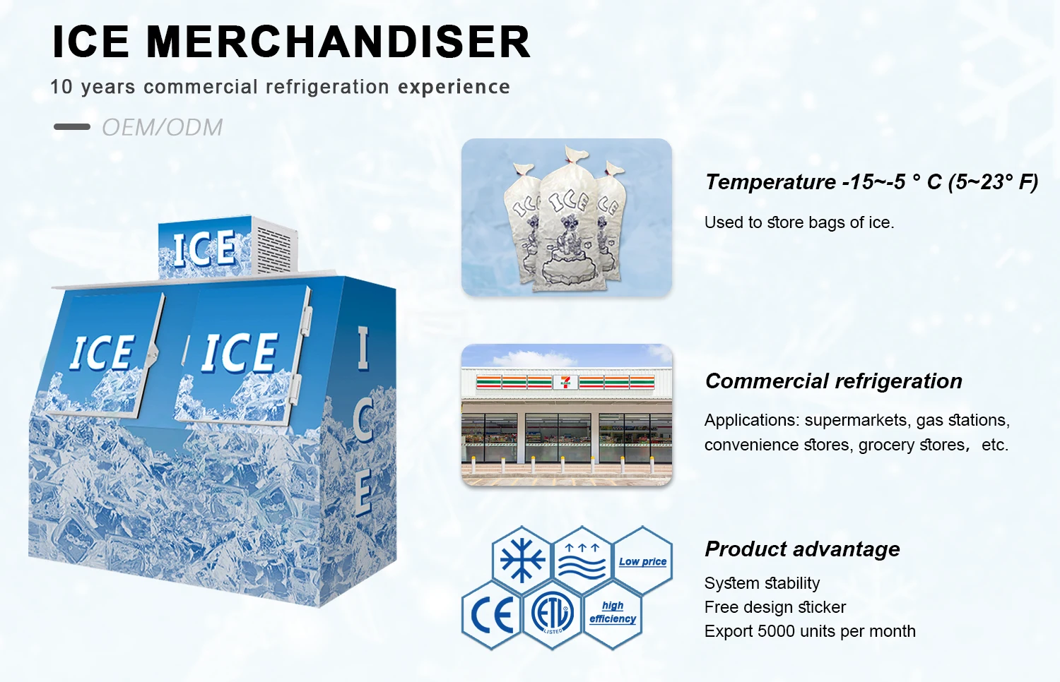 Ice Bag Indoor Fridge Protection Refrigeration Equipment Commercial Ice Storage Brand New Products Chiller