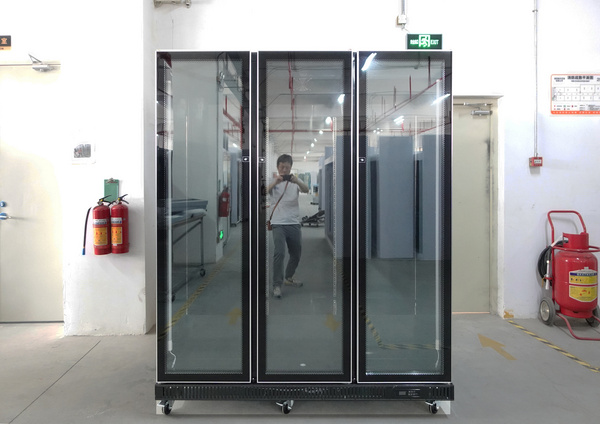 3 Door Commercial Wine Refrigerator Flower Display Cold Beer Drink Fridge Full Glass Door Cooler For Hotel