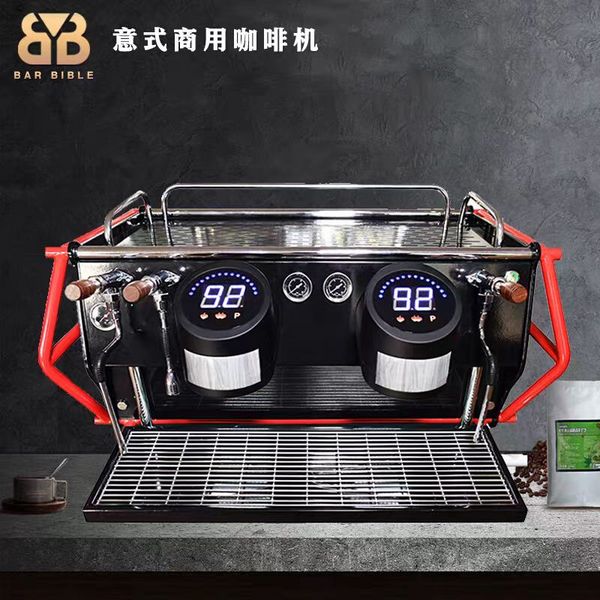 意式商用咖啡机酒吧咖啡店啡途半自动商用咖啡机双头增磨豆机