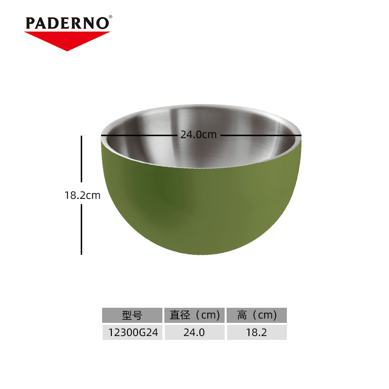 意大利Paderno双壁绿色圆形碗