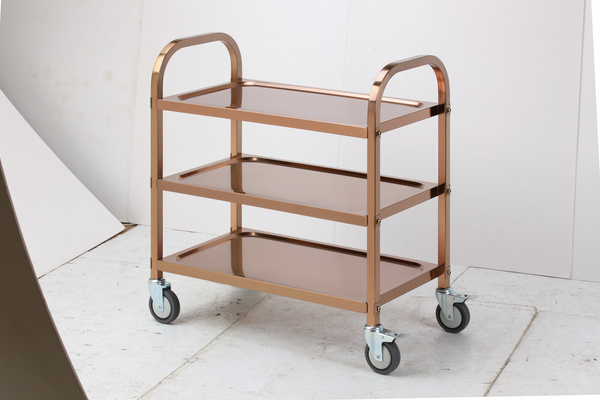 不锈钢方管玫瑰金餐车