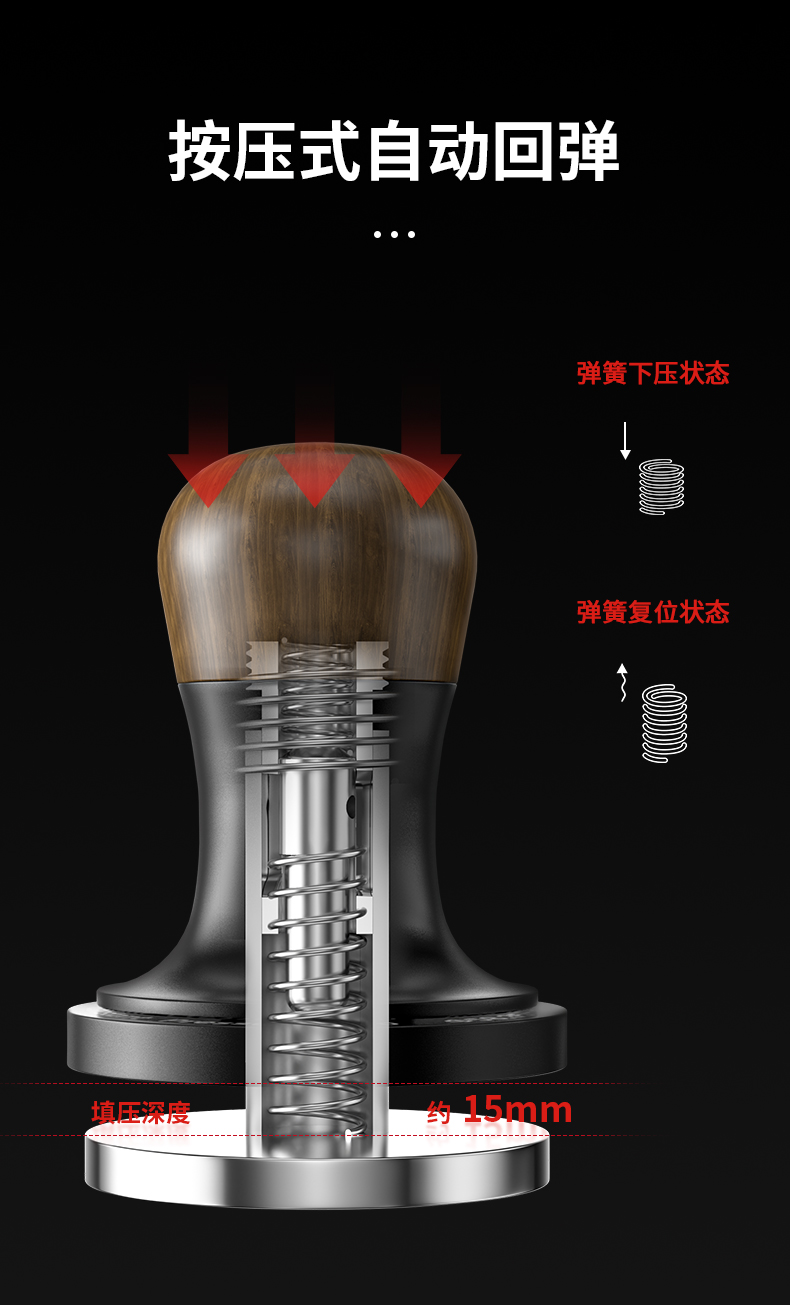 MHW-3BOMBER轰炸机闪击恒力压粉锤 意式咖啡压粉器套装51/53/58mm